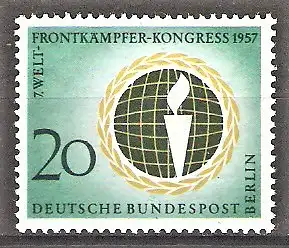 Briefmarke Berlin Mi.Nr. 177 ** Welt-Frontkämpfer-Kongress Berlin 1957