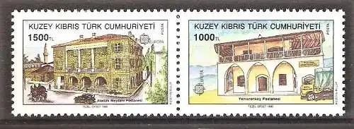 Briefmarke Türkisch-Zypern Mi.Nr. 274-273 ** Zusammendruck !!! Europa CEPT 1990