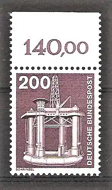 Briefmarke BRD Mi.Nr. 858 ** OBERRAND 2 DM Industrie und Technik 1975 / Bohrinsel