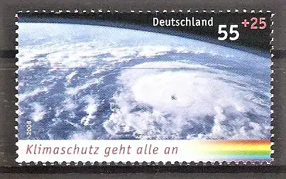 Briefmarke BRD Mi.Nr. 2508 ** Umweltschutz 2006 / Klimaschutz geht alle an - Wirbelsturm (Satellitenbild)