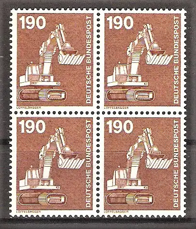 Briefmarke BRD Mi.Nr. 1136 ** Viererblock ! Industrie und Technik 1982 / Löffelbagger