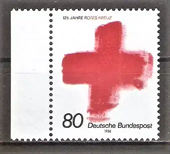 Briefmarke BRD Mi.Nr. 1387 ** Seitenrand links - 125 Jahre Internationales Rotes Kreuz 1988 / Rotes Kreuz
