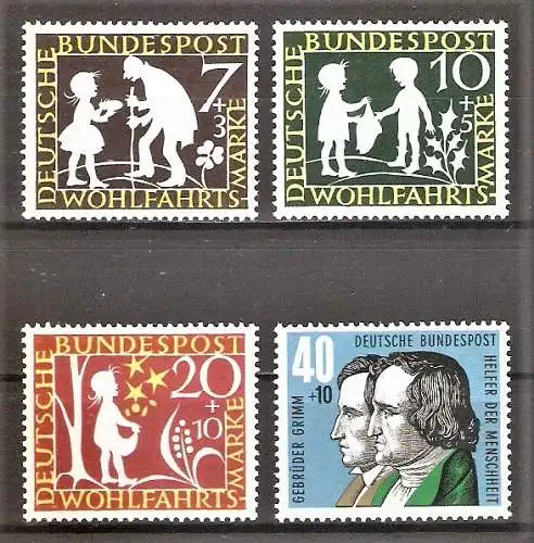 Briefmarke BRD Mi.Nr. 322-325 ** Wohlfahrt 1959 / Märchen der Brüder Grimm / Kompletter Satz !