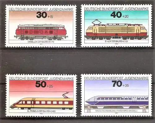 Briefmarke BRD Mi.Nr. 836-839 ** Jugend 1975 Lokomotiven / Kompletter Satz !