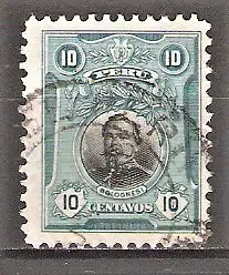 Briefmarke Peru Mi.Nr. 175 o Persönlichkeiten und Gemälde 1918 / Francisco Bolognesi / Peruanischer Oberst und Nationalheld