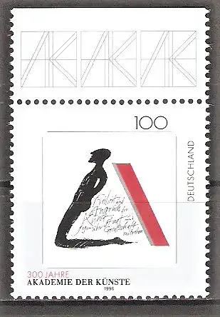 Briefmarke BRD Mi.Nr. 1866 ** Oberrand - 300 Jahre Akademie der Künste Berlin 1996 / Symbolische Darstellung