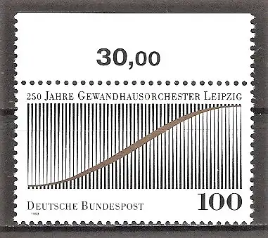 Briefmarke BRD Mi.Nr. 1654 ** OBERRAND 250 Jahre Gewandhausorchester Leipzig 1993 / Stilisierte Tonschwingung