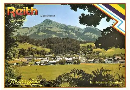 Ansichtskarte Österreich - Reith bei Kitzbühel / Ortsansicht mit Kitzbühelerhorn (1600)