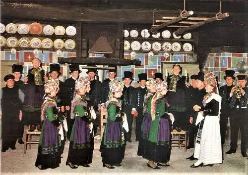 Ansichtskarte Deutschland - Scheeßel / Alte Volkstracht in Scheeßel - Ehrentanz im Flett (1692)