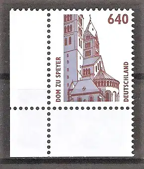 Briefmarke BRD Mi.Nr. 1811 (B) ** BOGENECKE u.l. - Sehenswürdigkeiten 1995 / Dom zu Speyer
