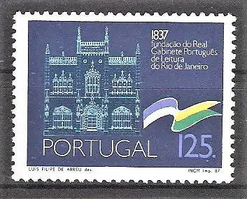 Briefmarke Portugal Mi.Nr. 1730 ** 150 Jahre Königliche Portugiesische Bibliothek in Rio de Janeiro 1987