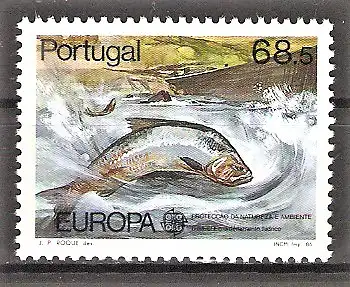 Briefmarke Portugal Mi.Nr. 1690 ** Natur- und Umweltschutz Europa CEPT 1986 / Maifisch (Alosa alosa)