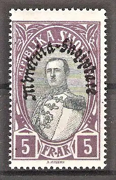Briefmarke Albanien Mi.Nr. 198 ** Krönung von Ahmet Zogu 1928 mit Bdr.-Aufdruck in Schwarz
