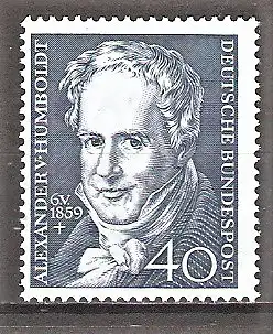 Briefmarke BRD Mi.Nr. 309 ** 100. Todestag von Alexander Freiherr von Humboldt 1959 / Naturforscher und Geograph