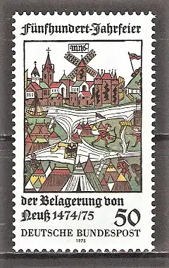 Briefmarke BRD Mi.Nr. 843 ** 500. Jahrestag der Belagerung der Stadt Neuss durch Karl den Kühnen 1975