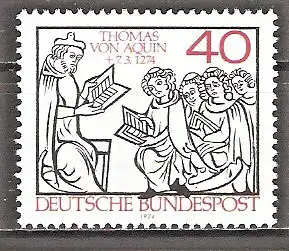 Briefmarke BRD Mi.Nr. 795 ** 700. Todestag von Thomas von Aquin 1974 / Italienischer Kirchenlehrer und Philosoph