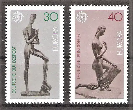 Briefmarke BRD Mi.Nr. 804-805 ** Europa CEPT 1974 / Skulpturen von Wilhelm Lehmbruck / Kompletter Satz !