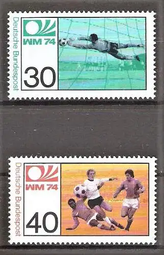 Briefmarke BRD Mi.Nr. 811-812 ** Fussball-Weltmeisterschaft Deutschland 1974 / Kompletter Satz !