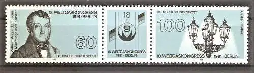 Briefmarke BRD Mi.Nr. 1537-1538 ** ZUSAMMENDRUCK Weltgaskongress Berlin 1991 / Kompletter Satz !