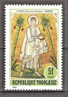 Briefmarke Togo Mi.Nr. 1826 ** Zwölf Apostel Szenen aus der Bibel 1984 / Hl. Simon