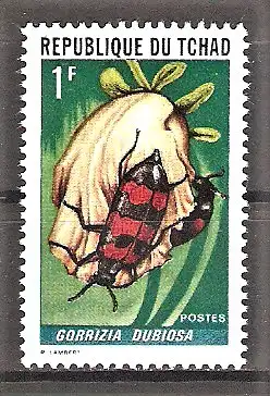 Briefmarke Tschad Mi.Nr. 510 ** Insekten und Spinnentiere 1972 / Käfer (Gorrizia dubiosa)