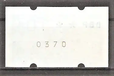 Briefmarke Berlin Automatenmarke Mi.Nr. 1 ** 10 Pf. Schloss Charlottenburg 1987 mit rückseitiger Zählnummer "0370"