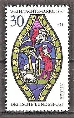Briefmarke Berlin Mi.Nr. 528 ** Weihnachten 1976 / Marienfenster im gotischen Chor der Frauenkirche Esslingen