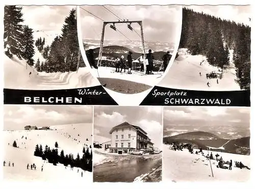 Ansichtskarte Deutschland - Belchen / Mehrbildkarte mit Hotel Belchenhaus und Berghotel-Stempel (2667)