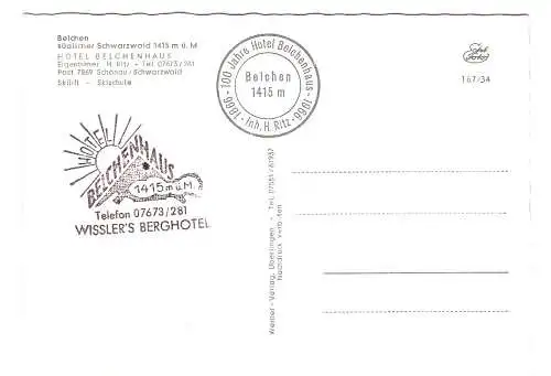 Ansichtskarte Deutschland - Belchen / Mehrbildkarte mit Hotel Belchenhaus und Berghotel-Stempel (2667)