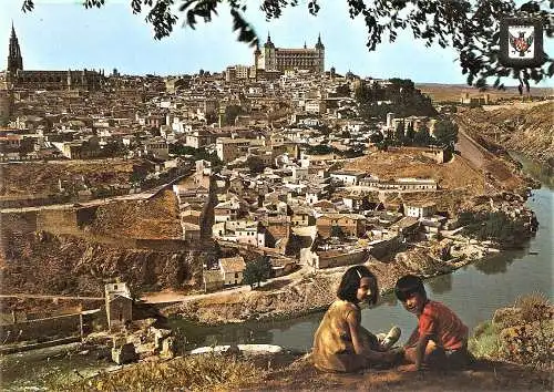 Ansichtskarte Spanien - Toledo / Teilansicht mit Fluss Tajo (1793)