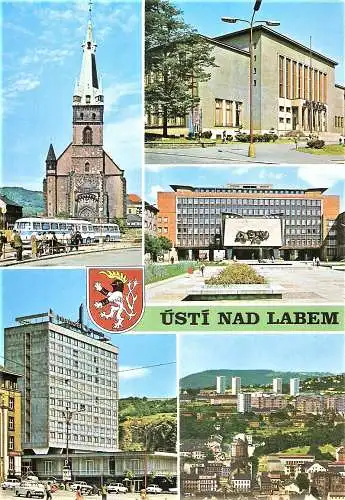 Ansichtskarte Tschechische Republik - Ústí nad Labem / Mehrbildkarte mit Interhotel Bohemia (1804)