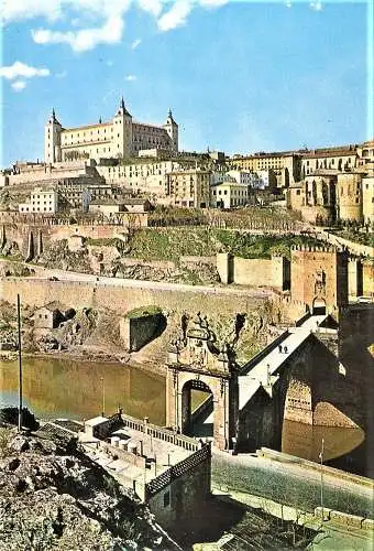 Ansichtskarte Spanien - Toledo / Alcantara Brücke und Alcazar (1805)