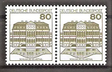 Briefmarke BRD Mi.Nr. 1140 A I ** Waagerechtes Paar - Burgen und Schlösser 1982 / Schloss Wilhelmsthal