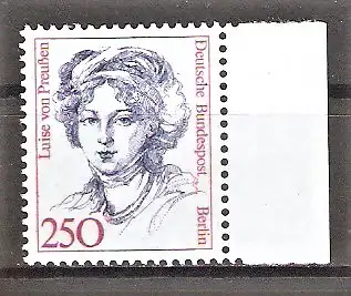 Briefmarke Berlin Mi.Nr. 845 ** Seitenrand rechts - 2,50 DM Frauen der deutschen Geschichte 1989 / Luise von Preußen