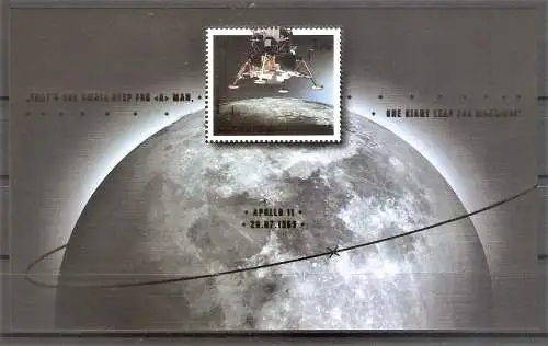 Briefmarke BRD BLOCK 84 ** (Mi.Nr. 3479) 50. Jahrestag der ersten bemannten Mondlandung 2019 / Mondlandefähre „Eagle“