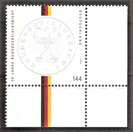 Briefmarke BRD Mi.Nr. 2422 ** Bogenecke unten rechts - 50 Jahre Bundessozialgericht 2004