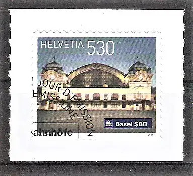 Briefmarke Schweiz Mi.Nr. 2475 o Schweizer Bahnhöfe 2016 / Basel SBB