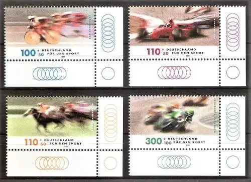 Briefmarke BRD Mi.Nr. 2031-2034 ** Bogenecken unten rechts - Rennsport 1999 / Kompletter Satz !