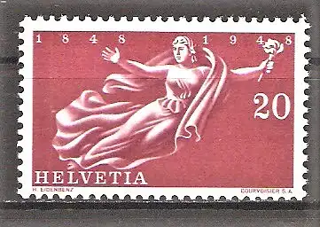 Briefmarke Schweiz Mi.Nr. 498 ** Helvetia mit Fackel 1948