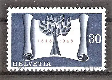 Briefmarke Schweiz Mi.Nr. 499 ** 100 Jahre Schweizer Bundesstaat 1948 / Sinnbild des Eidgenössischen Bundes