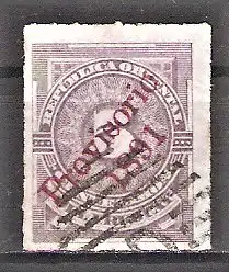 Briefmarke Uruguay Mi.Nr. 81 o Freimarke (MiNr. 58 mit schrägem rotem Aufdruck Provisorio) 1891