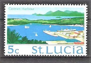 Briefmarke St. Lucia Mi.Nr. 256 ** Sehenswürdigkeiten 1970 / Hafen von Castries