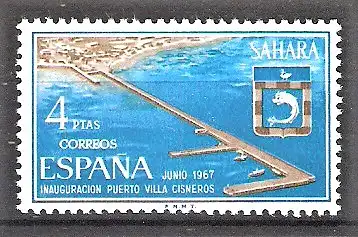 Briefmarke Spanisch-Sahara Mi.Nr. 292 ** Inbetriebnahme neuer Hafenanlagen 1967 / Hafen Villa Cisneros