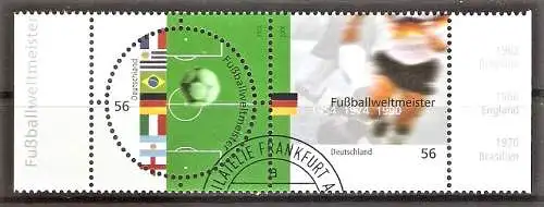 Briefmarke BRD Mi.Nr. 2258-2259 o Zusammendruck - Fussballweltmeister 2002 / Kompletter Satz !