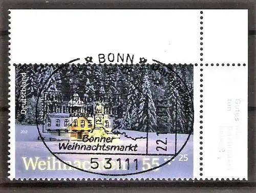 Briefmarke BRD Mi.Nr. 2961 o Bogenecke oben rechts - SST Bonn Weihnachtsmarkt 2013 - Weihnachten 2012