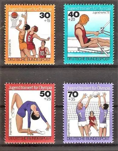 Briefmarke BRD Mi.Nr. 882-885 ** Jugend 1976 / Jugend trainiert für Olympia / Kompletter Satz !