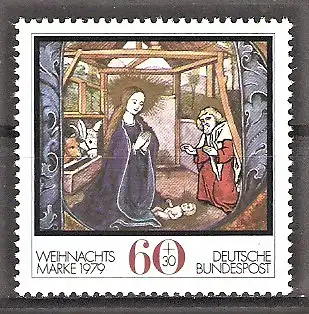 Briefmarke BRD Mi.Nr. 1032 ** Weihnachten 1979 / Die Geburt Christi