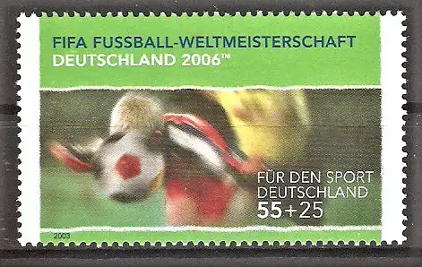Briefmarke BRD Mi.Nr. 2327 ** Sporthilfe 2003 / Fussball-Weltmeisterschaft 2006 in Deutschland