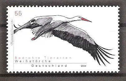 Briefmarke BRD Mi.Nr. 2393 ** Bedrohte Tierarten 2004 / Weißstorch (Ciconia ciconia)
