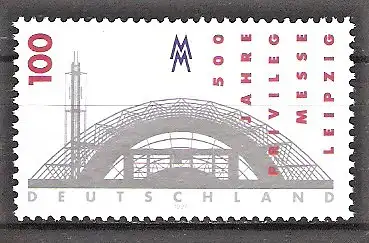 Briefmarke BRD Mi.Nr. 1905 ** 500 Jahre Messeprivileg für Leipzig 1997 / Neue Messehalle & Messeemblem